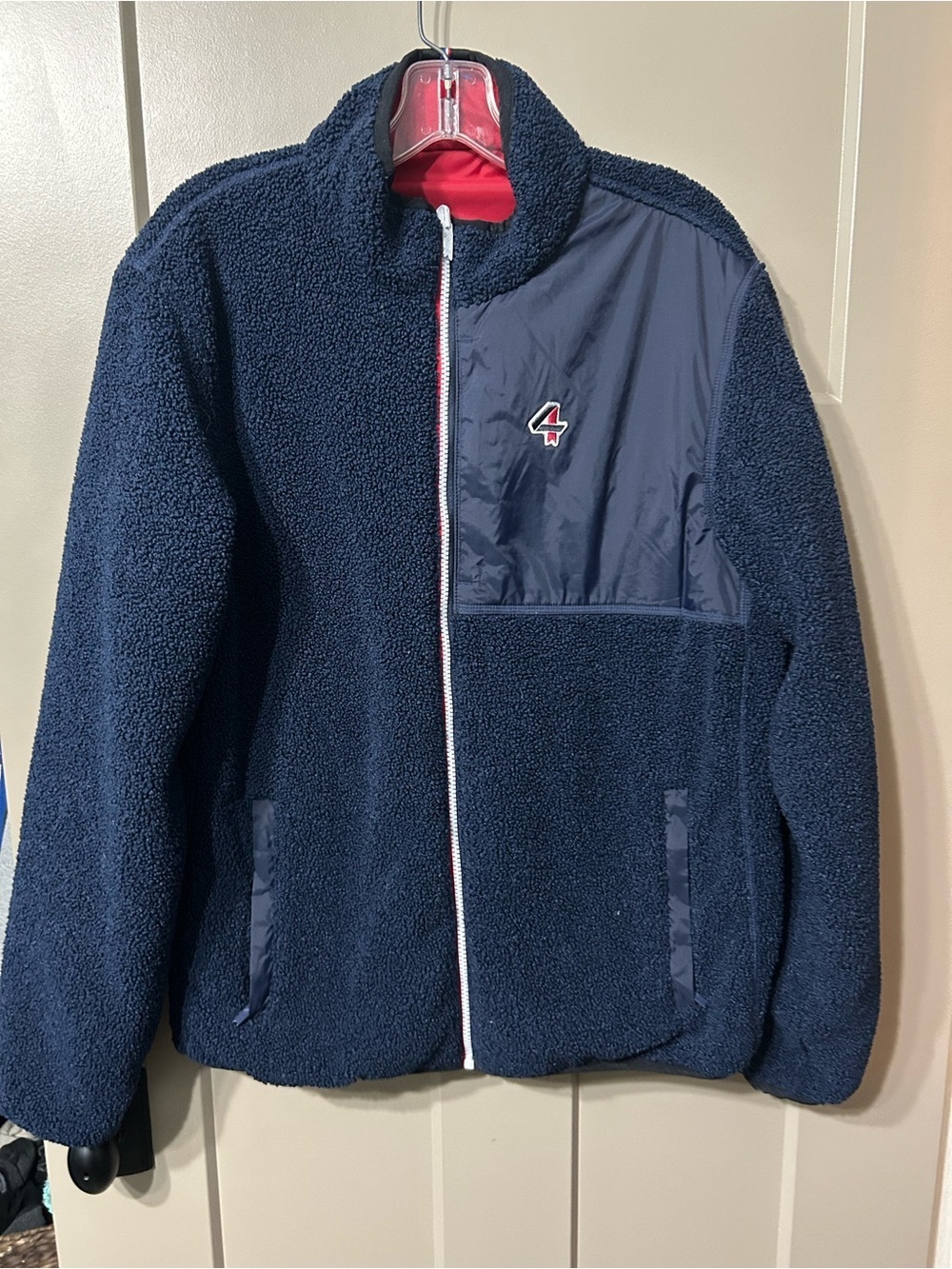 Fourlaps Lead Reversible Sherpa Jacket navy & red